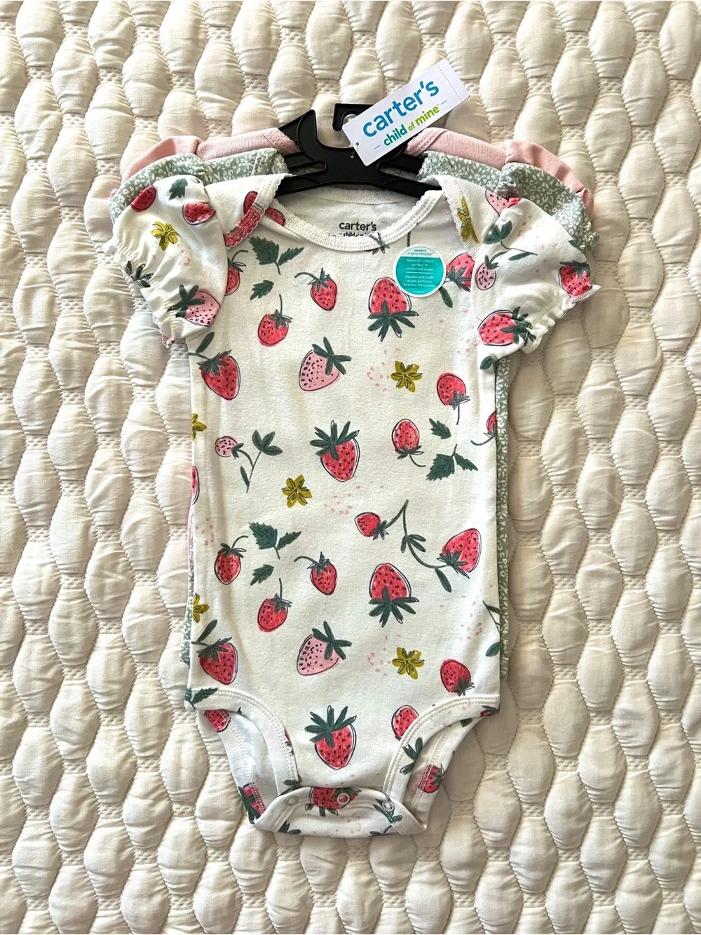 Carter’s Child of Mine Strawberry Floral Bodysuit Set 18M NWT 3 Pack